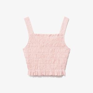 Everlane The Smock Cami Red White Cotton Sedona Mini Check Sleeveless Top Small